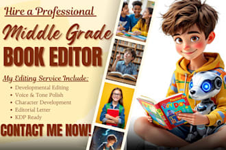 provide developmental editing and manuscript critique for your middle grade book