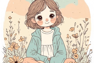 draw cute and detailed illustration