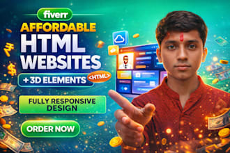 create affordable HTML website with 3d elements