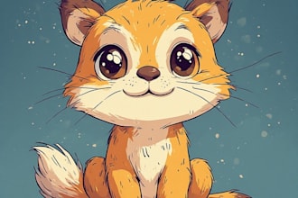 draw cute cartoon or animal illustration
