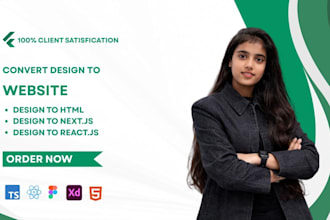 convert PSD, adobe xd, and figma designs into HTML, CSS, reactjs, and nextjs