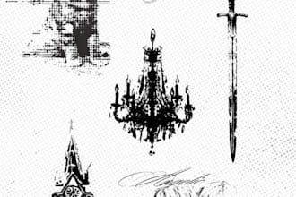 design a custom gothic tattoo in cyber sigilism and grunge style