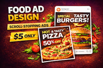 create eye catching food business ads