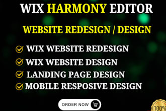 build or redesign a modern wix website using wix studio and wix harmony editor