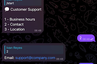 create a telegram auto reply bot for your business