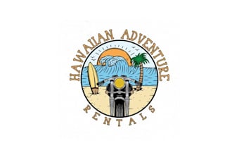 do tropical island themed logo for a hawaii rental company
