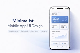 design a clean and minimalist mobile app UI