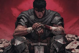 create high quality bespoke dark berserk art