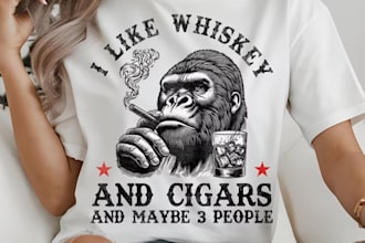 do unique t shirt hookah gorilla smoking logo design