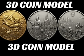 sculpt printable 3d medallion coin model, bas relief pendant cnc for 3d printing