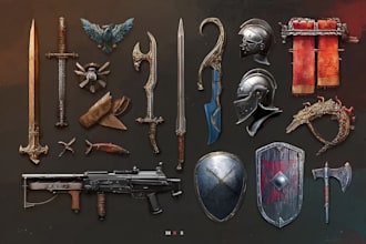 draw realistic medieval and fantasy weapons, armor and items