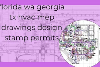 florida wa georgia tx hvac mep drawings design stamp permits