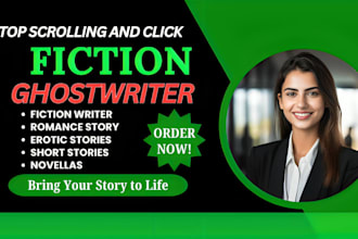 write your fiction ebook, romance or erotic story as a professional ghostwriter