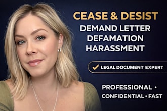 draft cease and desist letter, demand letter, defamation and harassment letter