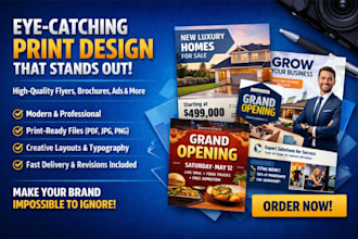 design amazing brochure, print ad, magazine ad newspaper ad, flyer one pager