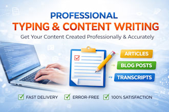 professional typing and content writing