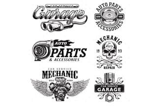make elegant automotive, car repair, motor car logo design