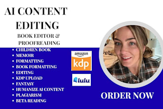 edit and proofread your children book, book editing ai content plagiarism