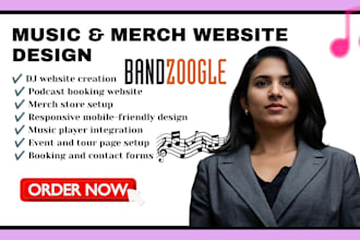 build bandzoogle music website, merch store, dj website, podcast booking website