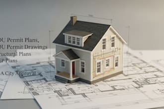design adu permit drawings, architectural, structural and mep plans for USA