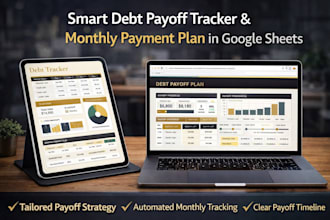 create a debt management and payoff tracker spreadsheet, monthly payoff planner