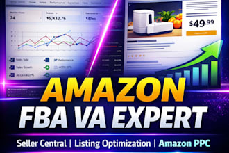 manage amazon fba as virtual assistant with seller central