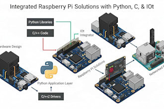 design and build raspberry pi solutions with python, c, and iot integration