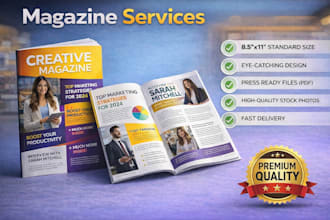 do magazine design catalog booklet news letter book covers and sell sheet