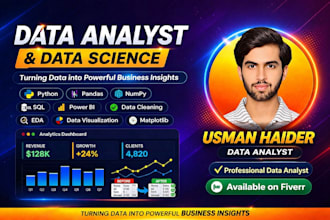 do python data analysis, data cleaning and visualization