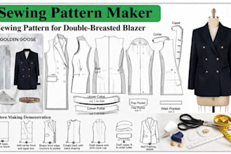 create custom sewing patterns with grading and print ready PDF