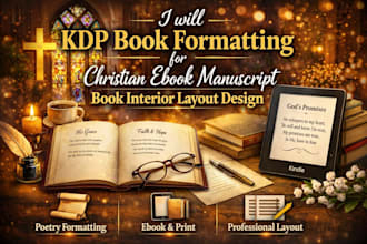 kdp book formatting for christian ebook manuscript book interior layout design