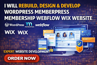 rebuild design and develop wordpress memberpress membership webflow wix website
