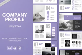 design company profile, annual report, corporate brochure, and flyer layout