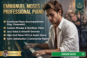 record vintage rhodes, wurlitzer, emotional piano music and synth recording