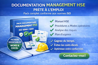 fournir la documentation management hse iso 14001 iso 45001