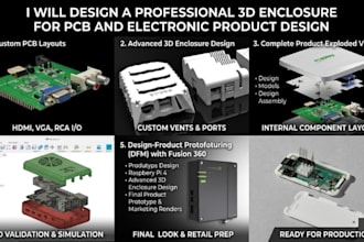 design a professional 3d enclosure for pcb and electronic product design