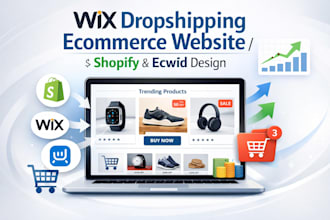 setup wix dropshipping ecommerce website design shopify ecwid dropshipping store