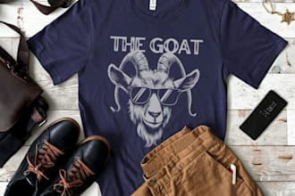 create vintage animal t shirt goat logo