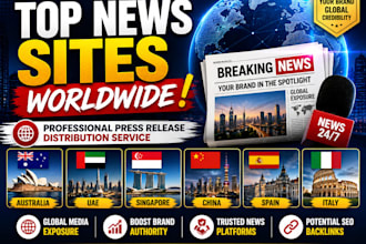 distribute your press release in top media outlets in australia,singapore, italy