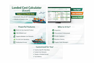 build an excel import landed cost calculation template