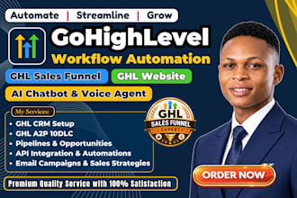 gohighlevel website, gohighlevel CRM workflow automation ghl sales funnel expert