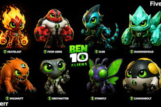 create unique alien or gaming character logo for your brand
