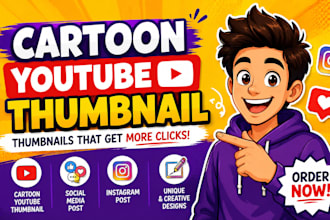 design cartoon youtube thumbnail