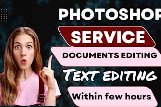 quick text replace and photoshop text edits in documents