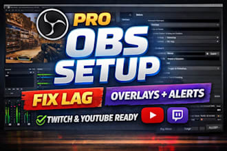 create professional obs streaming setup for twitch or youtube