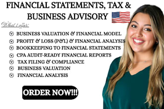 prepare CPA audit ready financial reports, tax filing, sba loan approval