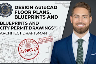 design autocad floor plans, blueprints and city permit drawings architect drafts