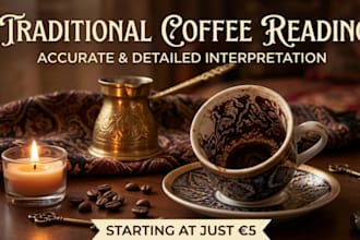 do an authentic coffee cup reading and symbol interpretation