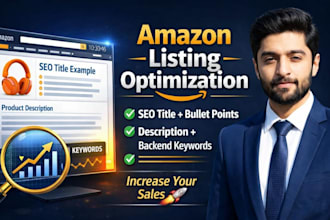 create SEO optimized amazon listing title bullets description and keywords