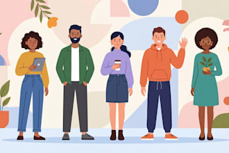 design flat vector characters illustrations